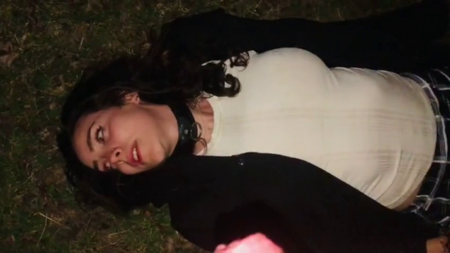 Young Dutch Goth Pisslut Drinks Piss In The Park