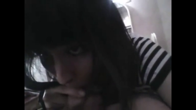 Eurasian Goth Teen Loves Cum