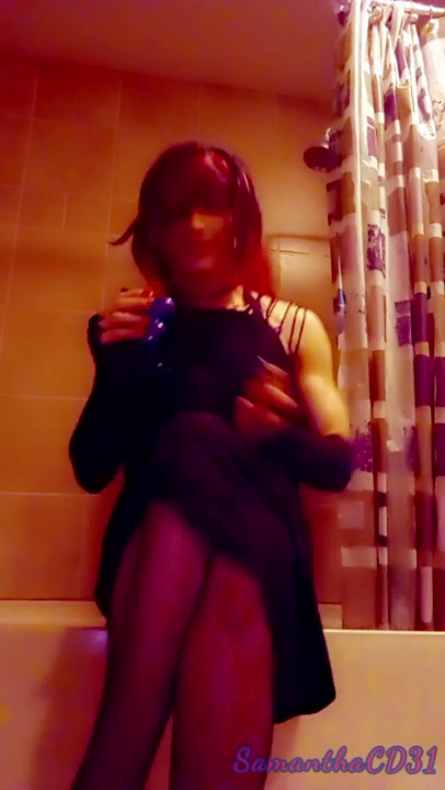 Samantha blowing clouds then striptease!