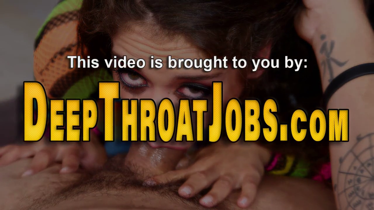 Goth whore gets facial