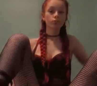 18 Teen creamy redhead cums HARD first video