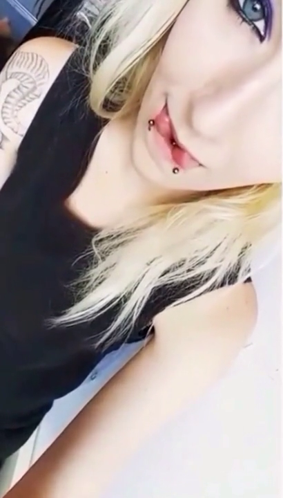 Pretty Alt/Emo Girl Teases w/ Tongue-split